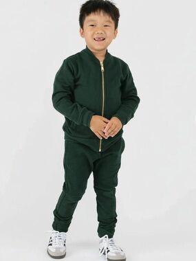 Mini Mioche Pine Set-  Plush Bomber & Cloud skinny Sweats. 5/6